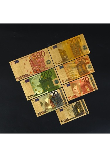 Geeksen Pet Malzeme 7'li Set Euro Anı Banknotu, İki Yönlü Renkli Baskı, Koleksiyon Ve Anma Amaçlı, 14.6x6.5x0.33 Cm