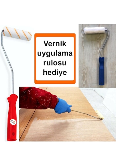 Su Bazlı Ahşap Boya Seti-Su Bazlı Ahşap Astarı+Boyası+Verniği+Rul