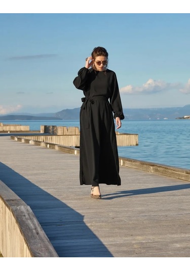 Misswhence Nervür Detaylı Elbise 39833 Siyah