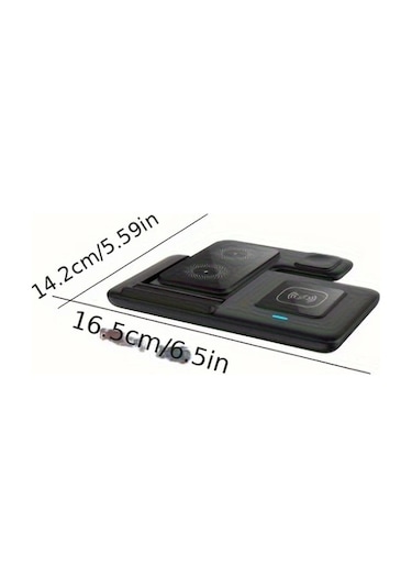 Xuweiwei Mingmai 3ü 1 Arada Katlanabilir Kablosuz Siyah Sarj Istasyonu İphone Uyumlu 15 14 13 12 11 Pro Max Mini Plus Airpods Watch 1 9 İcin