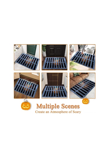 Maiyame Halloween 3d İllüzyon Palyaço Paspası - Suyu Hızlı Emici, Çift Taraflı Kayma Engeli - 40x60 Cm Diğer