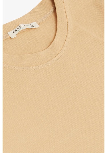 Breeze Erkek Çocuk Uzun Kollu Tişört Basic 4-8 Yaş, Krem KREM