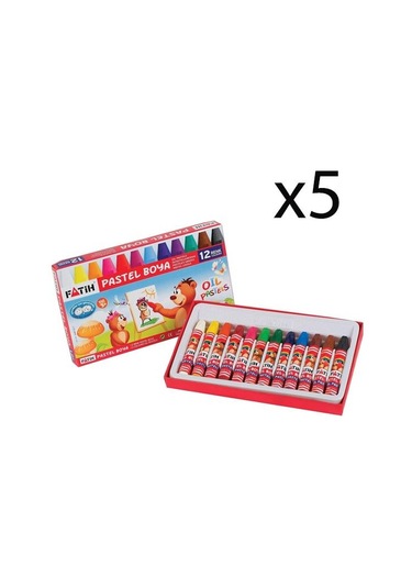 Fatih Pastel Boya 12 Renk 5 Adet Çok Renkli