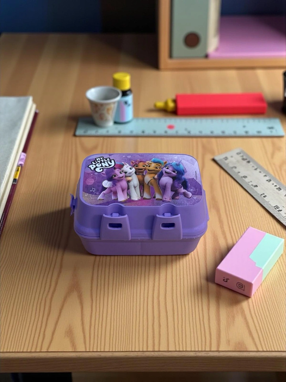 My Little Pony 4 Bölmeli Beslenme Kutusu Yemek Saklama Kabı Mor