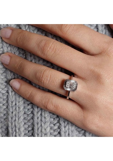 Altınbeyı Baget Taşlı Altın Yüzük 14 Ayar 2.13 Gram Abyyzk0146