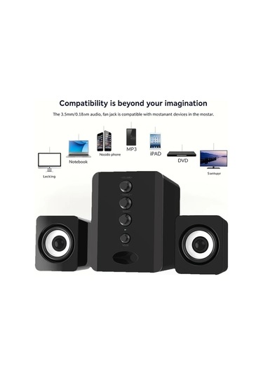 Willowhaven Siyah Bağımsız Ayarlı 3 İnç Bass Mini Hoparlörler Usb Tablet Laptop Taşınabilir Yüksek Kalite Ses