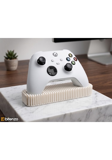 Izgara Tasarım Masaüstü Oyun Kolu Standı, Gamepad Tutucu - Beyaz