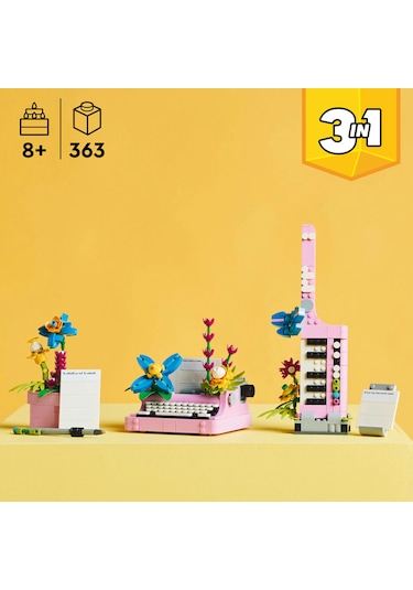 LEGO® Creator 3’ü 1 Arada Çiçekli Daktilo 31169 - 8 Yaş ve Üzeri Çocuklar için Keytar veya Saksıya Dönüşebilen Oyuncak Yapım Seti (363P)