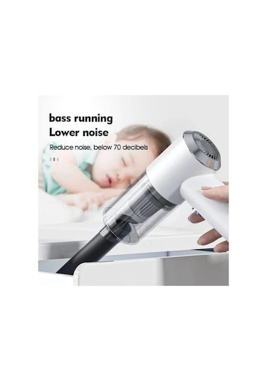 Dinosaurs Kablosuz El Araba Elektrikli Süpürge Güçlü Emiş, Araba Elektrikli Akülü Şarj Edilebilir, Taşınabilir Elektrikli Süpürge Siyah