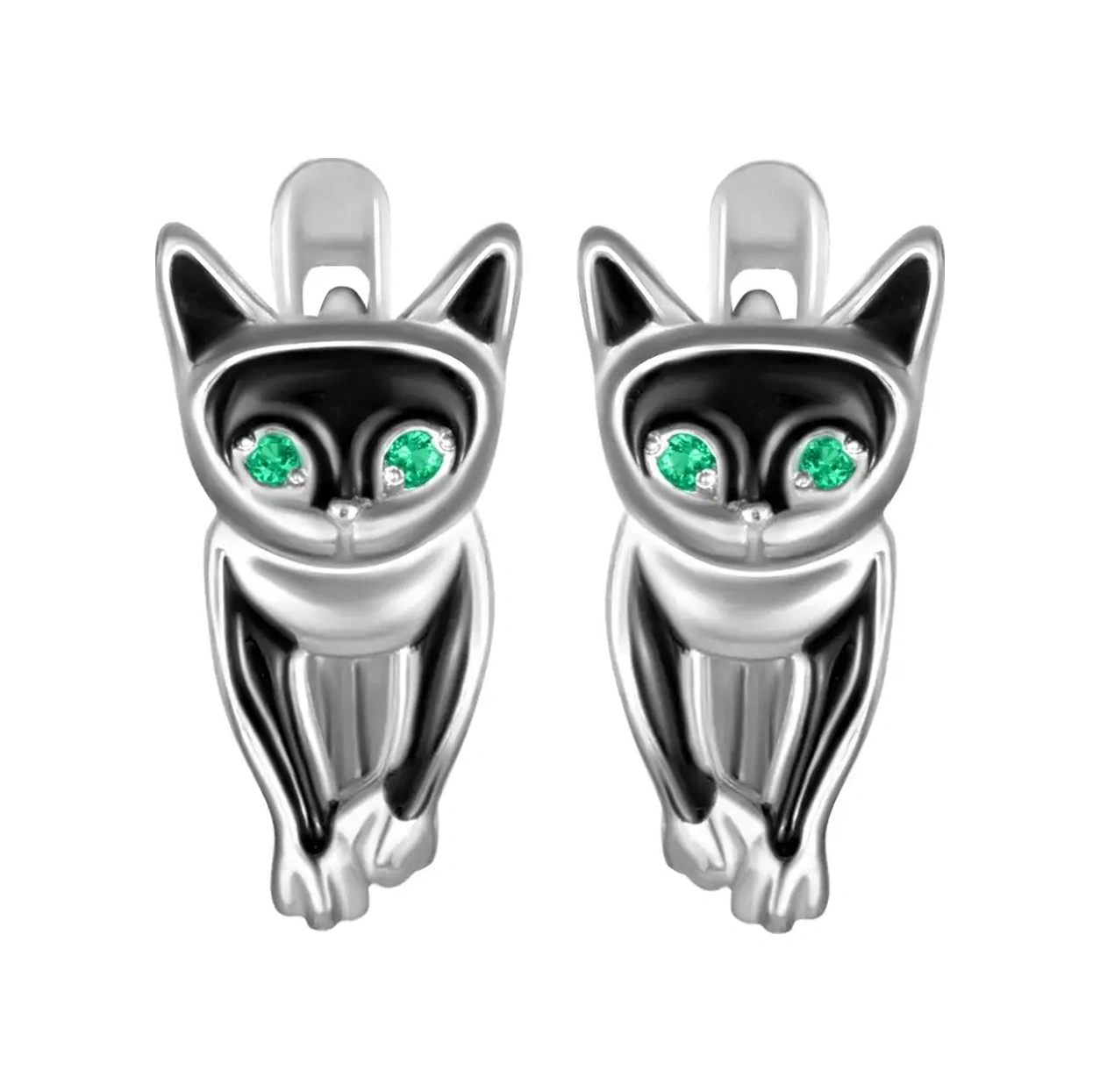 Zolotoj Merkurij Çocuklar İçin Kedi Küpe Seti Gümüş 46677005 Diğer