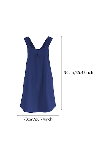 Homyl Japon Stilleri Çapraz Arka Önlük Yumuşak Koyu-mavi Koyu Mavi