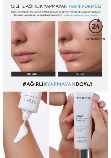 Cre'ars Peptit İçerikli Yoğun Nemlendirici Güneş Kremi SPF50+ 50 ML