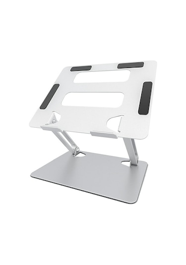 L303 Alüminyum Alaşımlı Ayarlanabilir Tablet Standı, 17,3 İnçe Kadar Cihazlar Katlanabilir Soğutma Dizüstü Bilgisayar Yükselticisi Gümüş