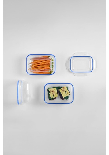 Dikdörtgen 5 Parça Contalı Vakumlu Sızdırmaz Hava Almaz Saklama Kabı Seti 4000/2300/1400/900/400 Ml Şeffaf