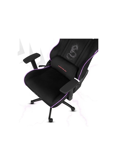 Rio Balerion Terletmez Kadife Kumaş Siyah Gaming Oyuncu Koltuğu - 26 Siyah