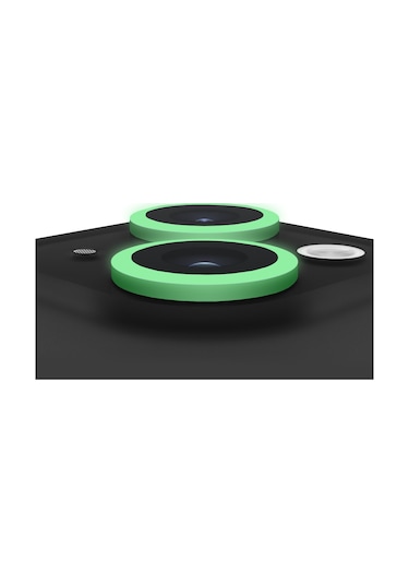Buff Apple Uyumlu iPhone 15 / 15 Plus Neon Metal Lens Koruyucu Yeşil