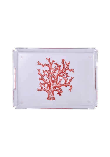 Mercan Desen Tepsi Kırmızı 22 30 Cm Diğer