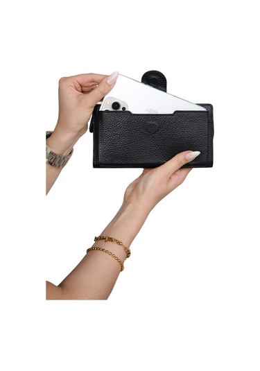 Mft Leather Hakiki Deri Kadın Cüzdan Bulgari 1232 Flother Mat Siyah
