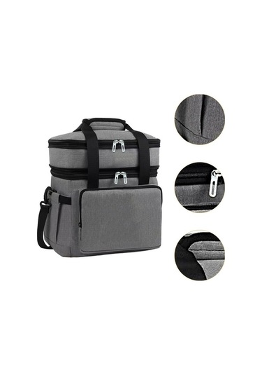 Pazly Yalıtımlı 18l Soğutucu Torba - Sıcak Soğuk Gıda Saklama Çantası Gri Gri