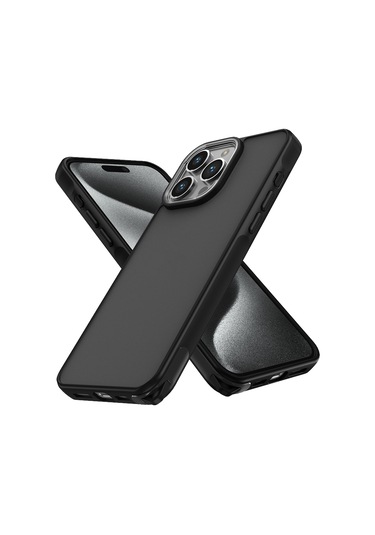 İphone Uyumlu 12 Pro Max Kılıf Elegant Seri Silikon Kapak Siyah