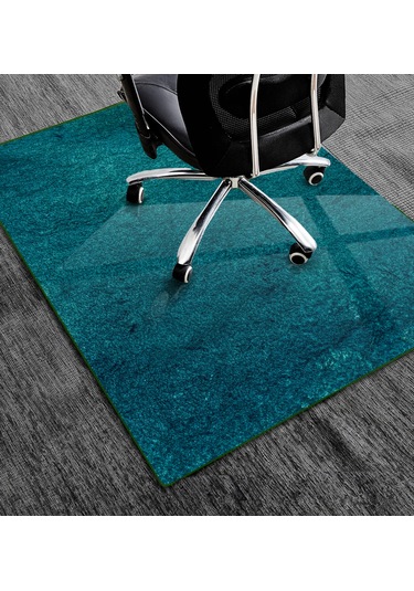 Cam Sandalye Matı Zümrüt Yeşili Doku 100cm X 120cm