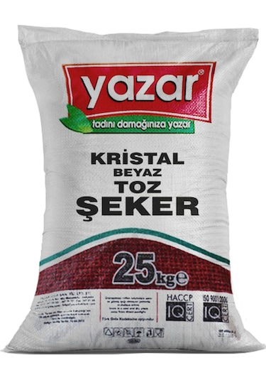Yazar Kristal Beyaz Toz Şeker 25 KG