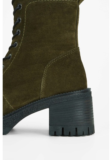 Tamer Tanca Kadın Hakiki Deri Haki Süet Casual Bot 775 8259 BN BOT SK23/24 Haki