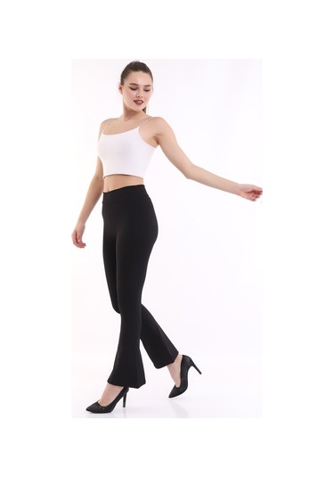 Kadın Siyah Yüksek Bel Fitilli Dayanıklı Örme Kumaş Toparlayıcı ISiyah