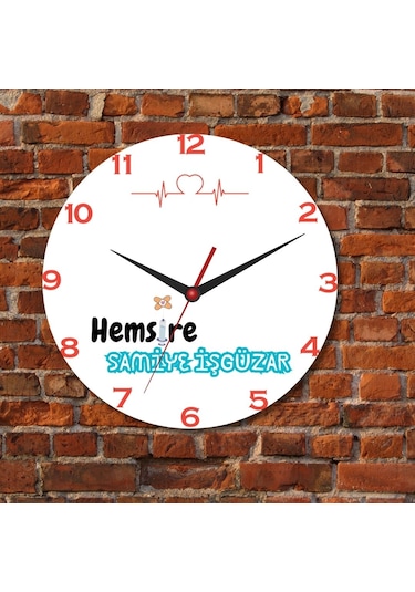 Annelere Özel Tasarımlı Duvar Cam Saati Beyaz