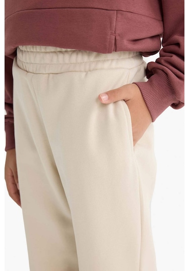 Defacto Kız Çocuk Beli Lastikli Jogger Eşofman Altı F0389a825aubg74 Bej