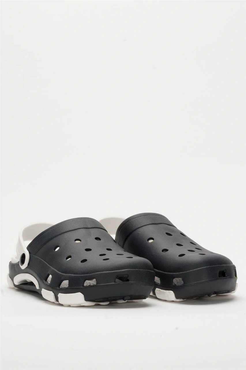 Unisex Çift Tabanlı Ortopedik Hemşire Doktor Aşçı Laboratuvar Deniz Havuz Terliği Sandalet Siyah - Beyaz Siyah - Beyaz