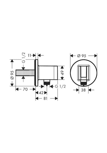 Hansgrohe Fixfit S Duş Çıkış Dirseği Krom Krom
