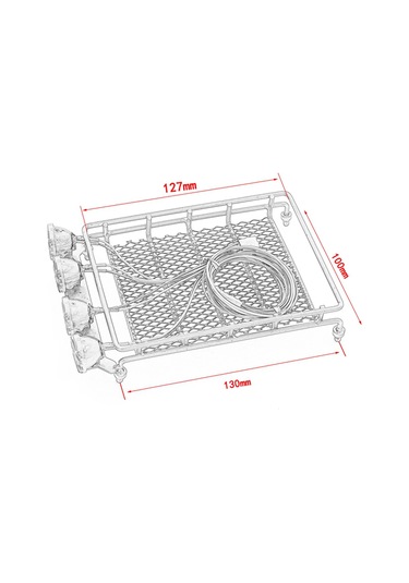 Jeehugo Jeep Ampul Kapağı Tipi Led Işıklı Metal Çatı Bagaj Rafı - 1/10 1/12 1/14 Scx10 Cc01 Mn D90 D91 D99 Uyumlu Bjm051-b B1