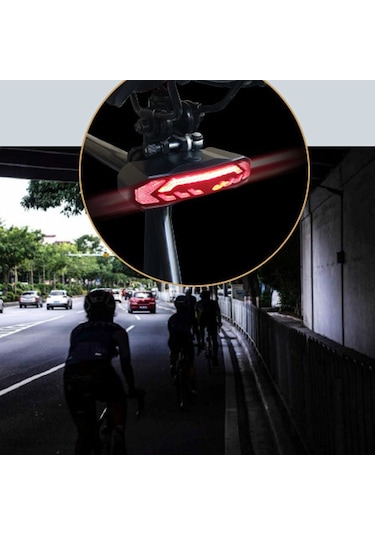 5 İn 1 Bisiklet Arka Lambası Dönüş Sinyalleri İle Mtb Bisiklet Hırsızlık Alarmı Led Arka Işık Modu Dğ. Bisikletçi Ekipm. 57199648 Siyah