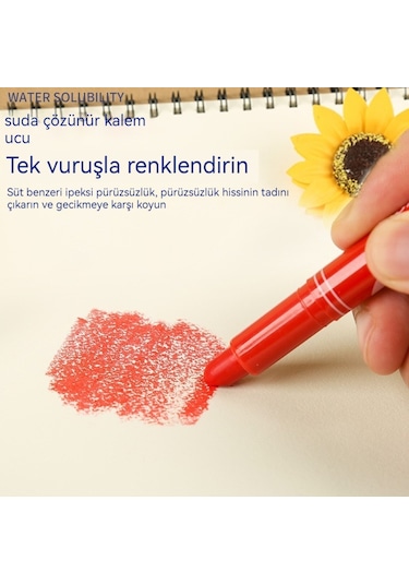 İkkb Yeni Küçük Sarı Ördek Çocuk Renkli Çubuk Boyama 84 Parçalı Set Suluboya Kalemi