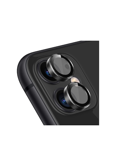 Buff Apple Uyumlu iPhone 11 / 12 / 12 Mini Kamera Metal Lens Koruyucu Siyah