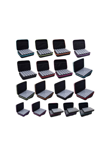 Sones Çok İşlevli Taşınabilir Elmas Boyama Alet Seti Saklama Çantası, Stil: 30 Izgara Pembe