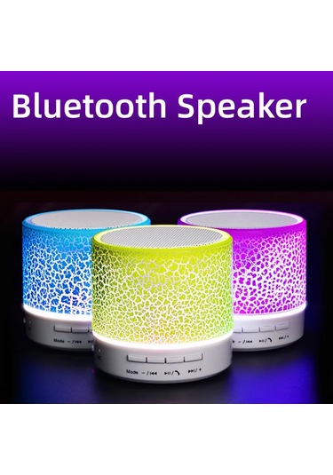 Bluetooth Mini Hoparlör Kablosuz Hoparlör Renkli Led Tf Kart Usb