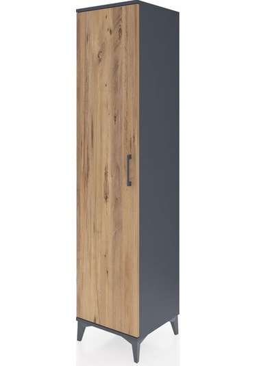 Hyperion Dolap 3 Raflı Tek Kapaklı Tek Askılı 44x44x195 Antra... Antrasit