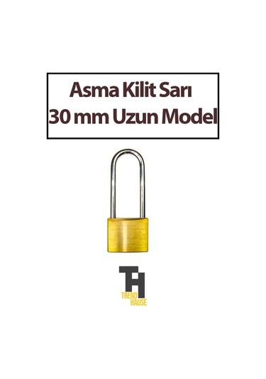 Asma Kilit Sarı 30 Mm Uzun Model