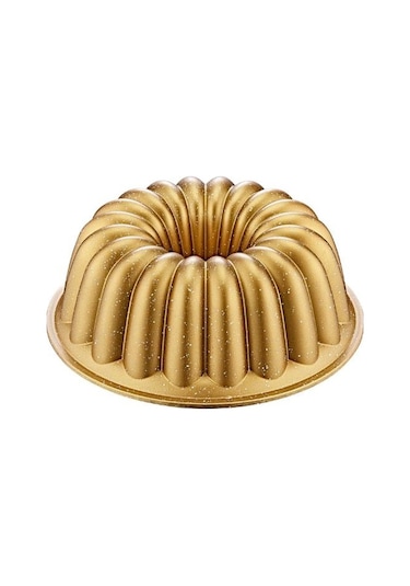 Oms 25 CM Döküm Granit Dilimli Kek Kalıbı Gold 3288