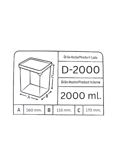 Offbox Dikdörtgen Bakliyat Baharat Gıda Saklama Kabı - 2 Lt. - 12 Adet Antrasit Şeffaf