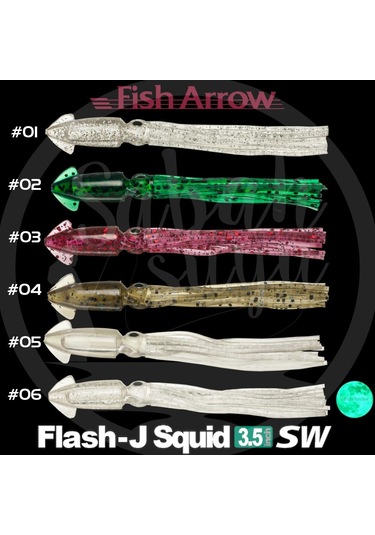 Fish Arrow Flash J Squid 9cm Sw 04 Surume Ika Silikon Kalamar 5 Adet