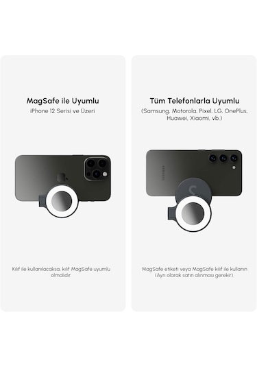 Shiftcam Snapstudio Light Manyetik Led Ring Işık, Ayarlanabilir Parlaklık Ve Renk Sıcaklığı, Usb-c Ş Siyah