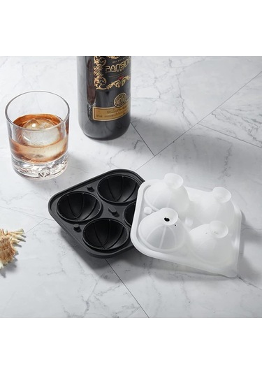 Silikon Basketbol Buz Küpü Eğlenceli Şekiller, Yenilikçi Basketbol Hediyeleri, 2.2" Büyük El Sanatları Yuvarlak Küre Buz Topu Kalıpları Oyun Günü, Viski, Kokteyller, Burbon İçin