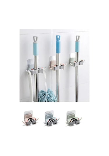 Paspas Süpürge Fırça Ve Mop Askısı Sap Tutucu Çok Renkli