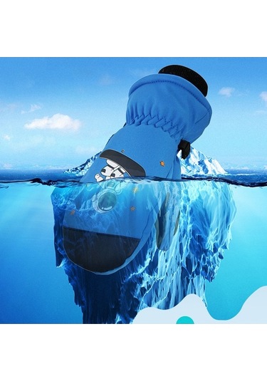 Pazly Su Geçirmez Rüzgar Geçirmez Bisiklet Eldiveni Çocuk Kışlık Kalın