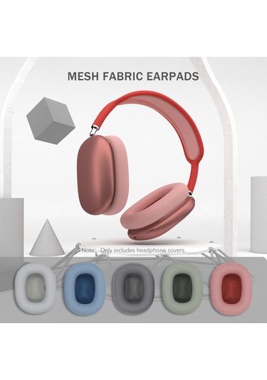 Yaozixa Kulaklık Minderi Kumaşlı,  Kulaküstü Kulaklıklara Uyumlu, Gürültü Engelleme, Siyah Gri, 2 Adet Paket Koyu Gri