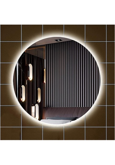 60 CM Yuvarlak Ledli Ayna Banyo Aynası Dekoratif Ayna Boy Ayna Sa