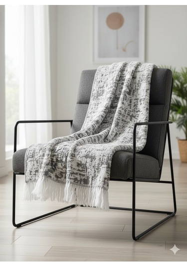 Cyl Çift Kişilik Şönil Battaniye Antrasit Diğer